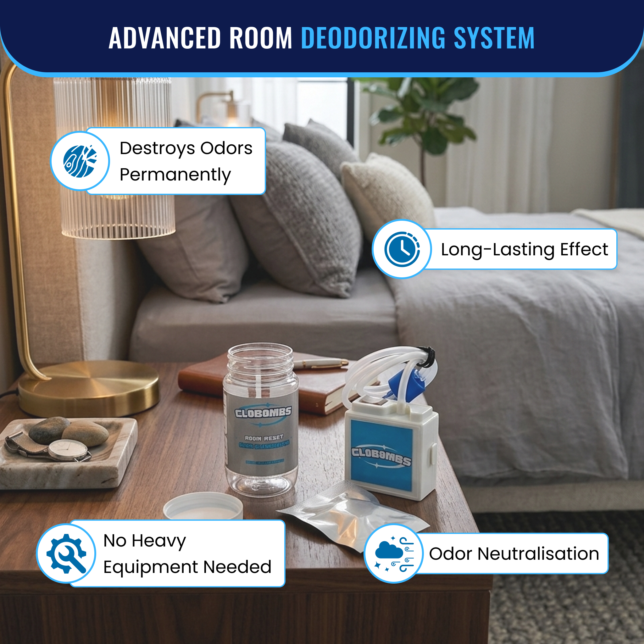 Ultimate Room Odor Removal System - Professional Grade Odor Eliminator Kit