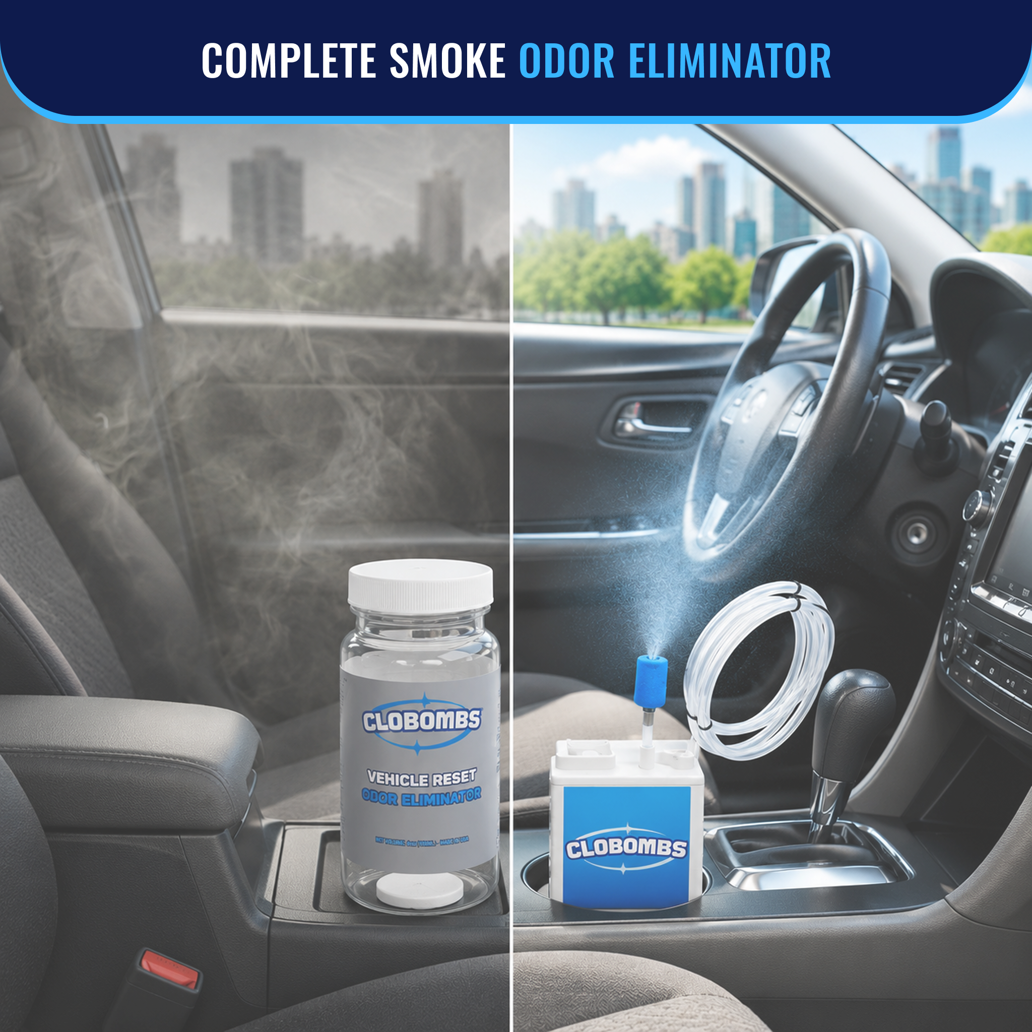 Ultimate Car Odor Removal System - Professional Grade Odor Eliminator Kit