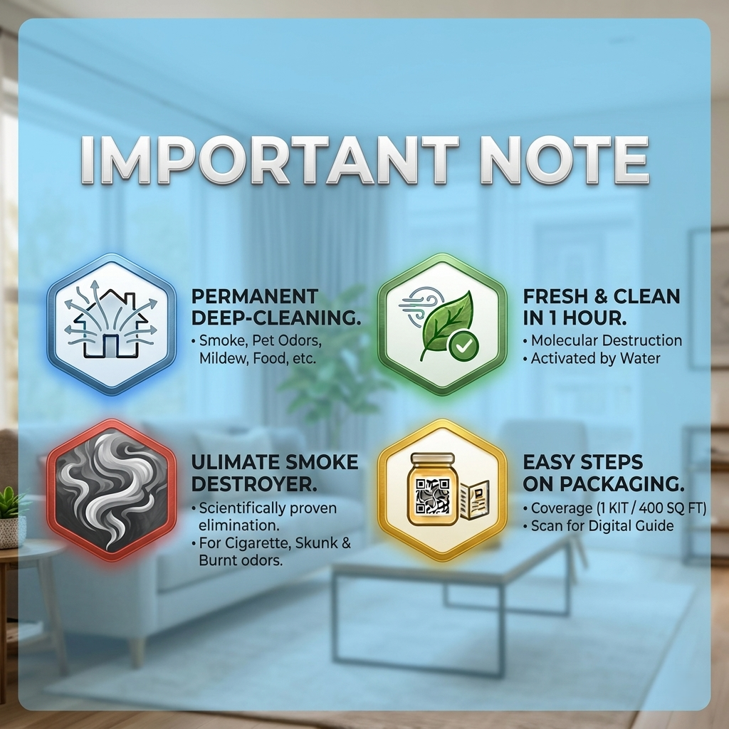 Ultimate Home Odor Removal System - Professional Grade Odor Eliminator Kit