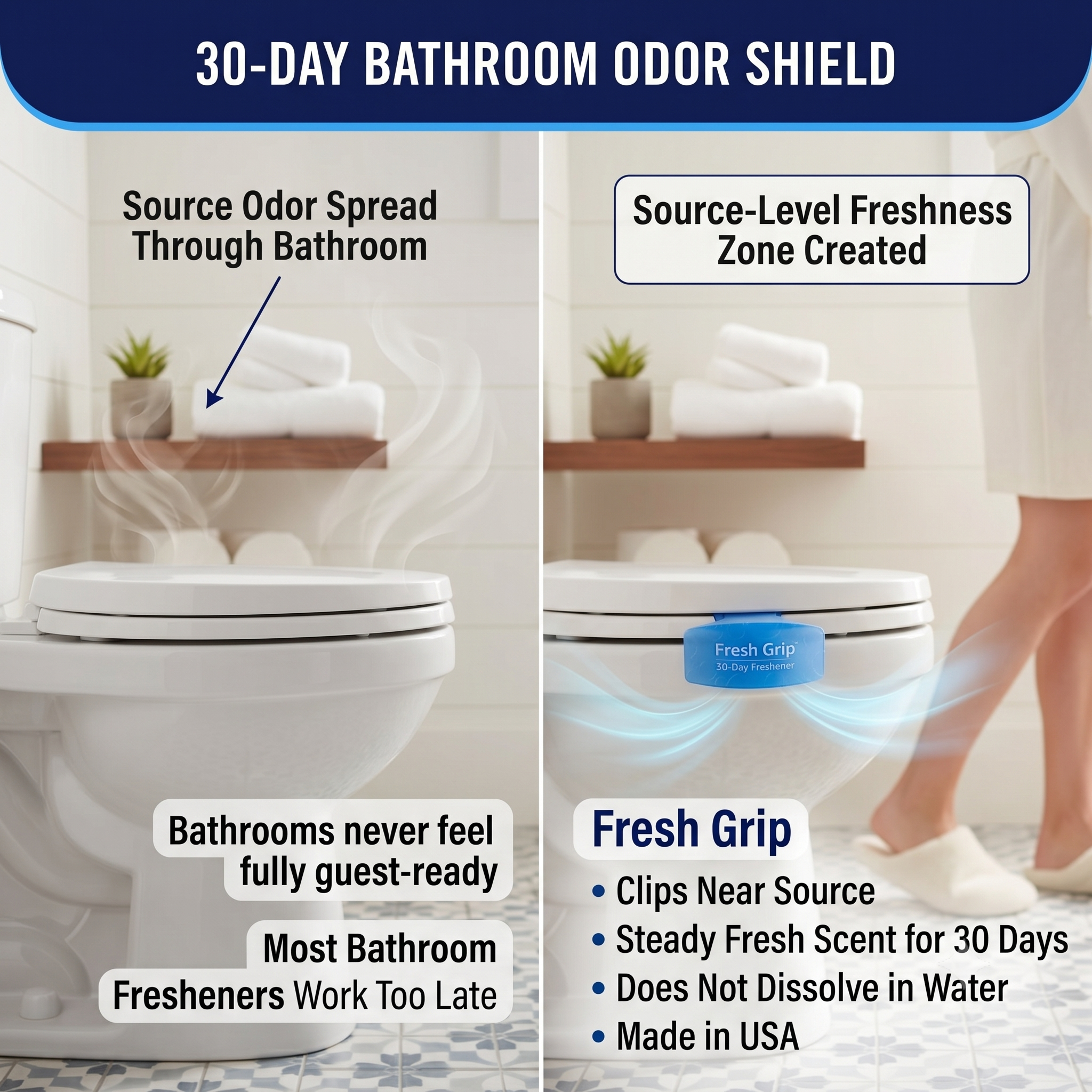 Fresh Grip — 30-Day Toilet & Bathroom Freshener Clip