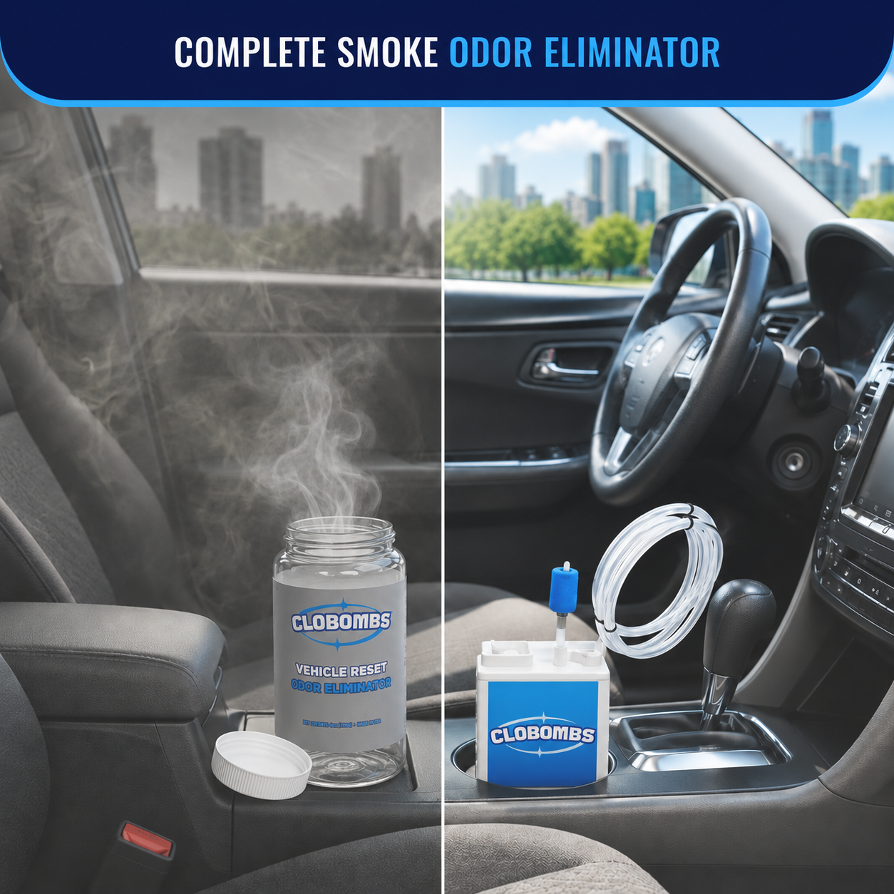 Ultimate Car Odor Removal System - Professional Grade Odor Eliminator Kit