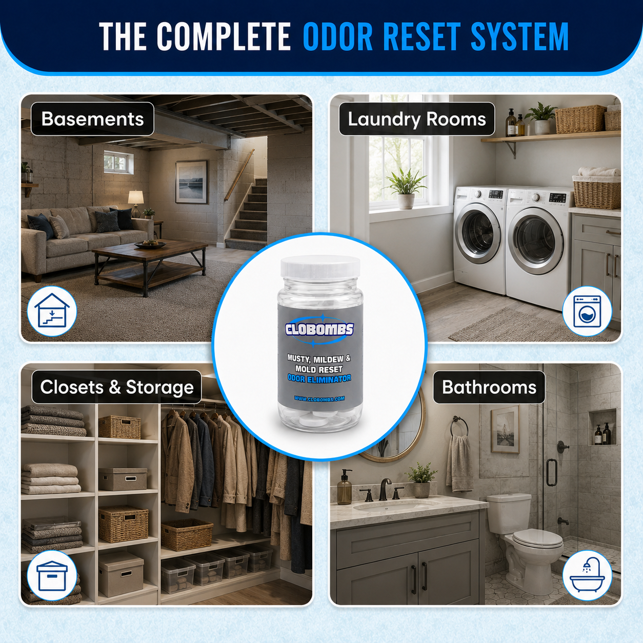 CloBombs Musty, Mildew & Mold Odor Eliminator Kit