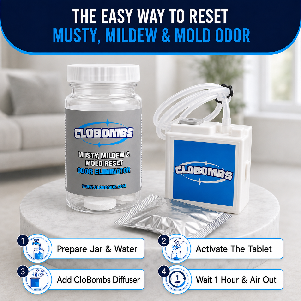 CloBombs Musty, Mildew & Mold Odor Eliminator Kit