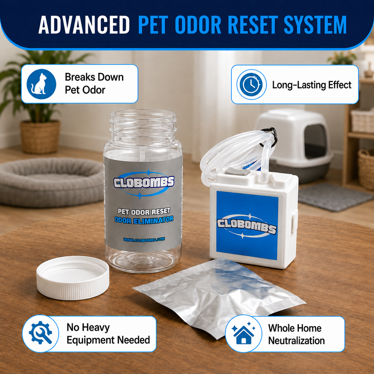 CloBombs Pet Odor Eliminator Kit