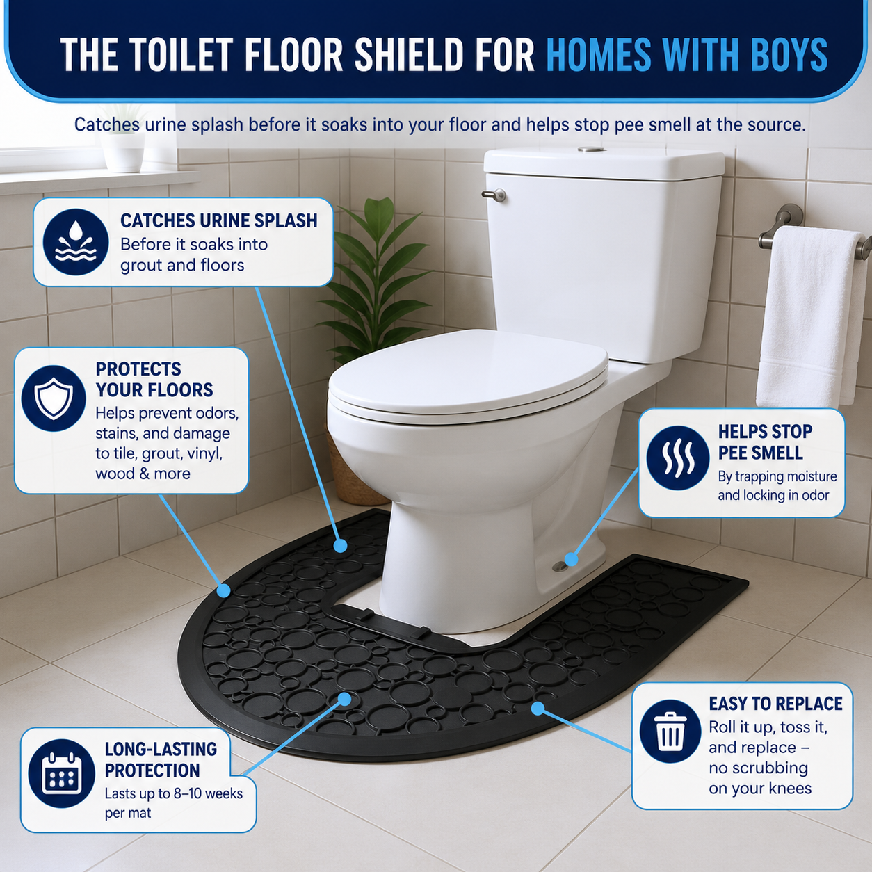 Splash Guard - Protects Your Floors, Simplifies Cleanup