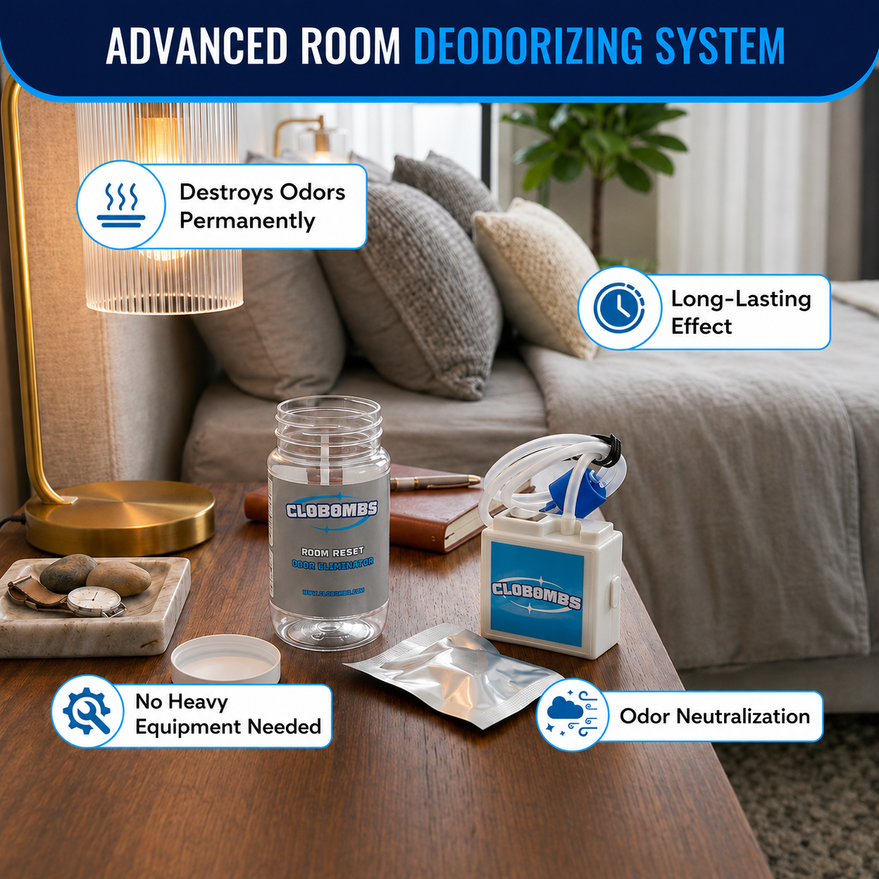 Ultimate Room Odor Removal System - Professional Grade Odor Eliminator Kit